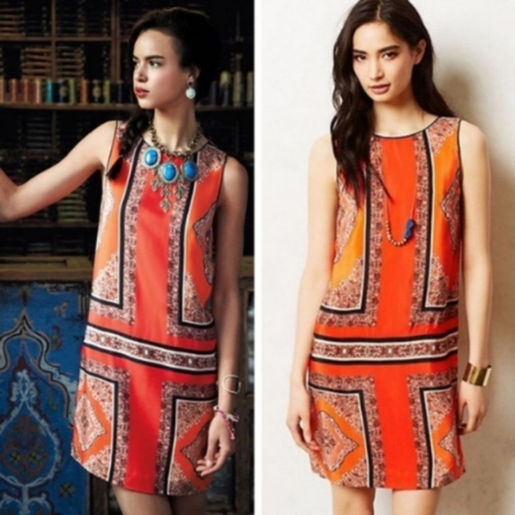 Anthro Canna Shift Maeve Pattern Tile Tunic - Picture 2 of 8